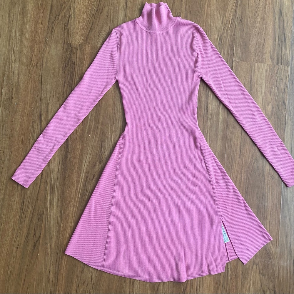 Zara Pink Fit and flare Sweater Dress